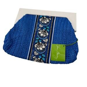 NWT Vera Bradley blue bayou straw clutch